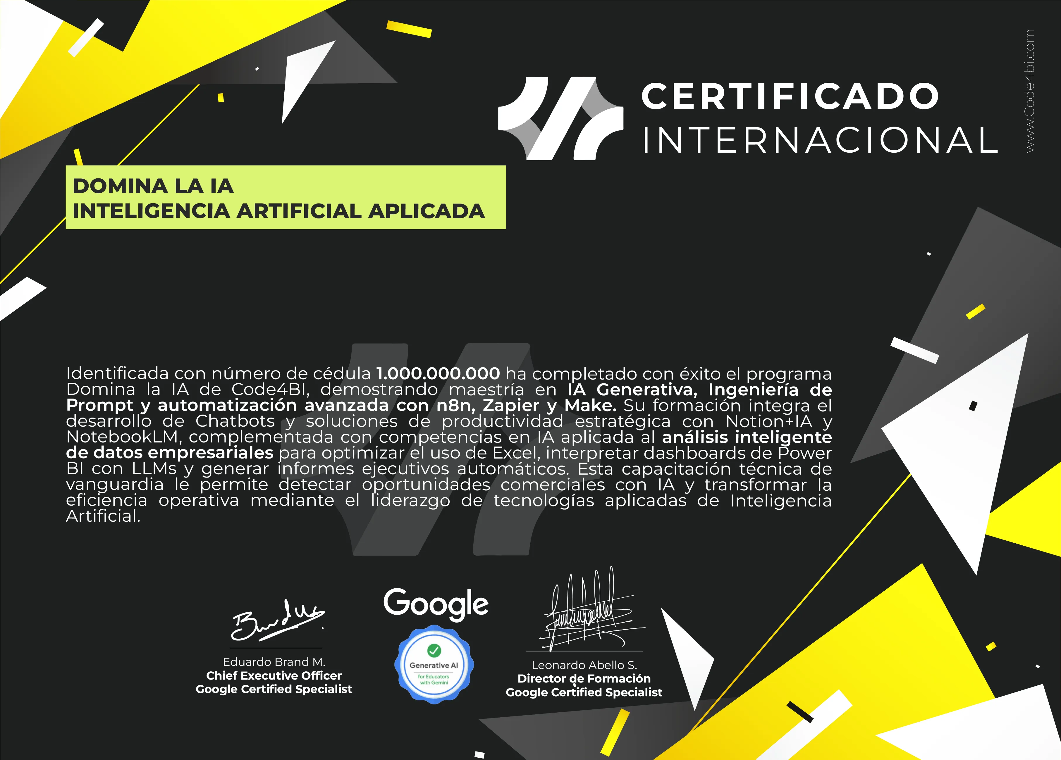 Vista previa del diploma