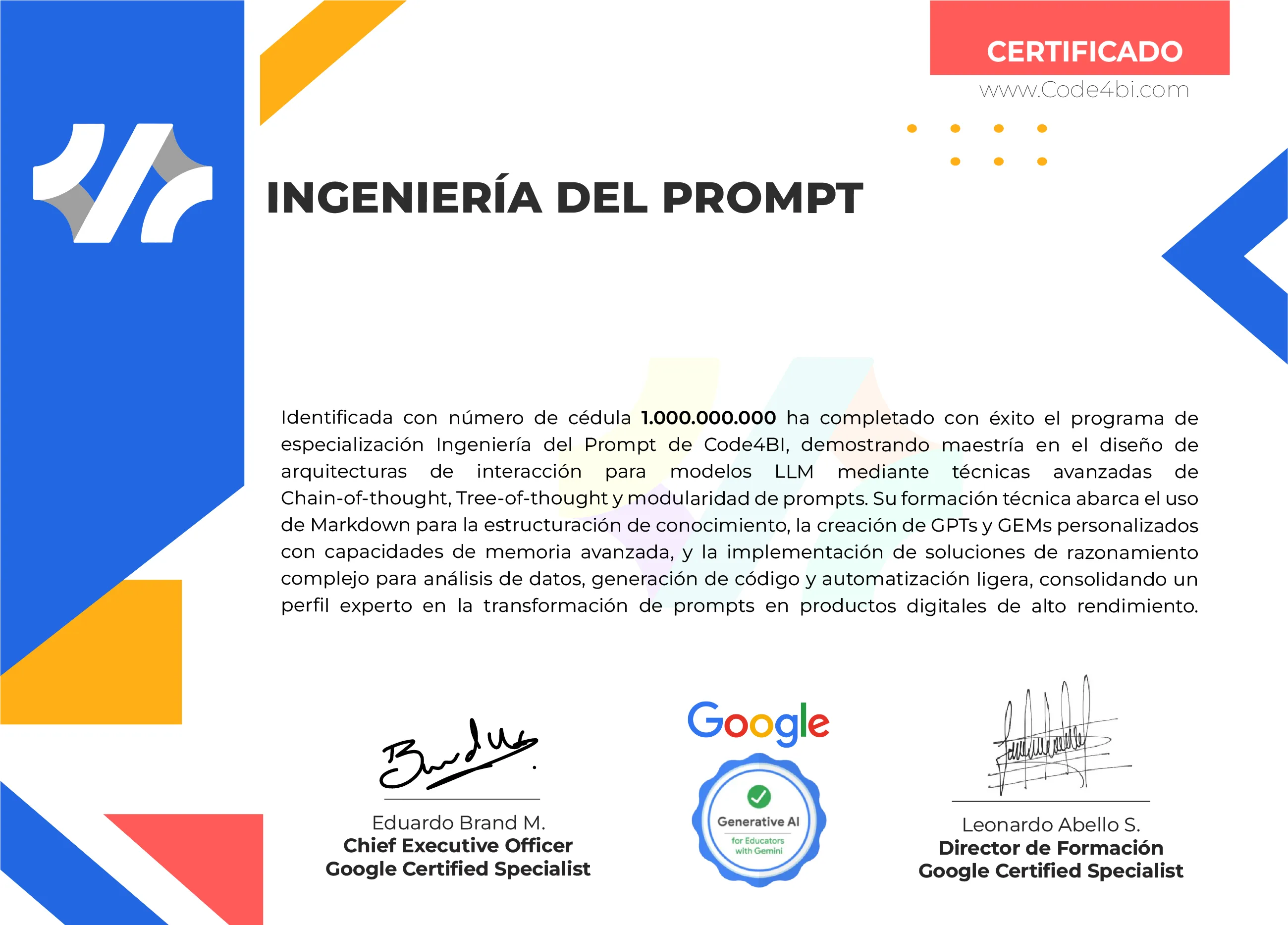 Vista previa del diploma